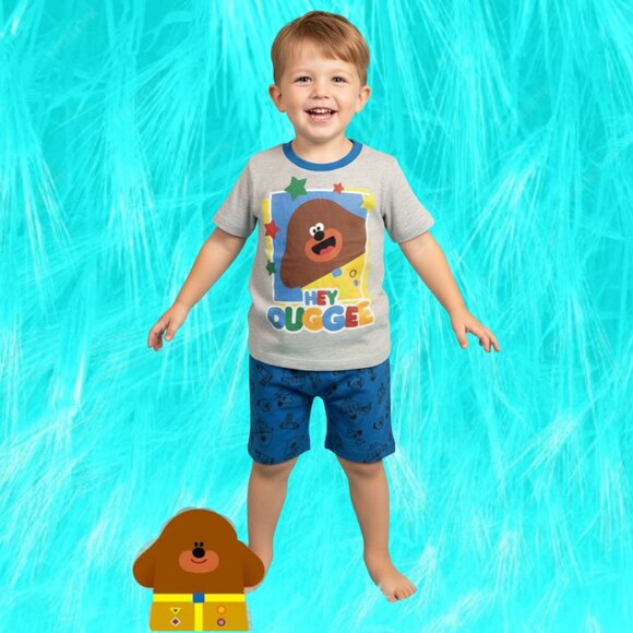 Hey Duggee Kids T-shirt and Shorts Set – Cartoon Character Sleepwear NWT - Picture 1 of 5